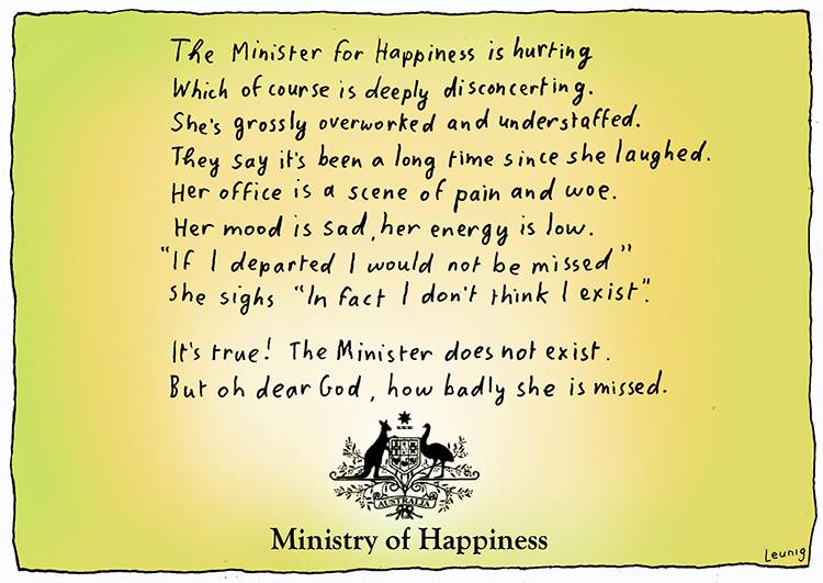 minister for happiness w